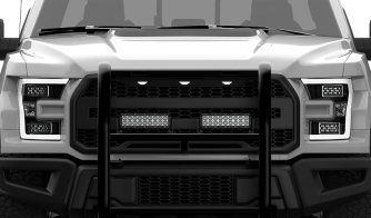 Dual Carbine 11 Inch LED Light Bar Off Road Floodlight grille