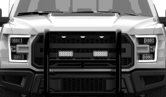 Dual Carbine 8 Inch LED Light Bar Off Road Floodlight grille