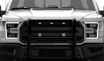 Hybrid Quad Carbine Square LED Off Road Light Grille