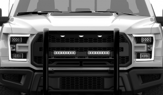 Dual Carbine 12 Inch Off Road LED Floodlight Work Light Bar Grille