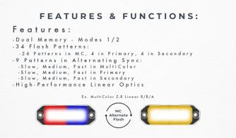 MC Z-8 Linear LED Surface Mount Warning Light Features