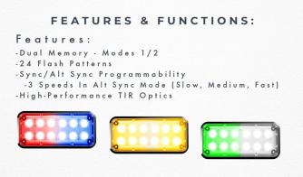 P4 Alpha 7x3 LED Ambulance Surface Mount Warning Light Features