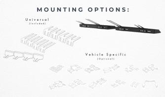 Raptor-X TIR Visor Light Bar Mounting Options