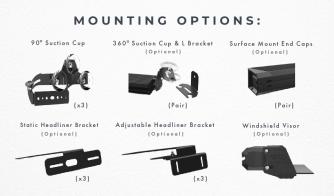 Striker-8 TIR LED Traffic Advisor Mounting Options