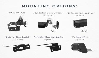 Virtue-2 Linear LED Dash Light Mounting Options