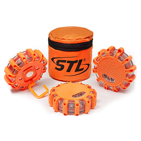 3 Pack 15 LED Red Disc Beacon Lights Roadside Flares with AAA Battery