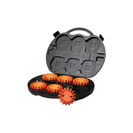 6 Pack 16 LED Rechargeable Red Disc Roadside Flare