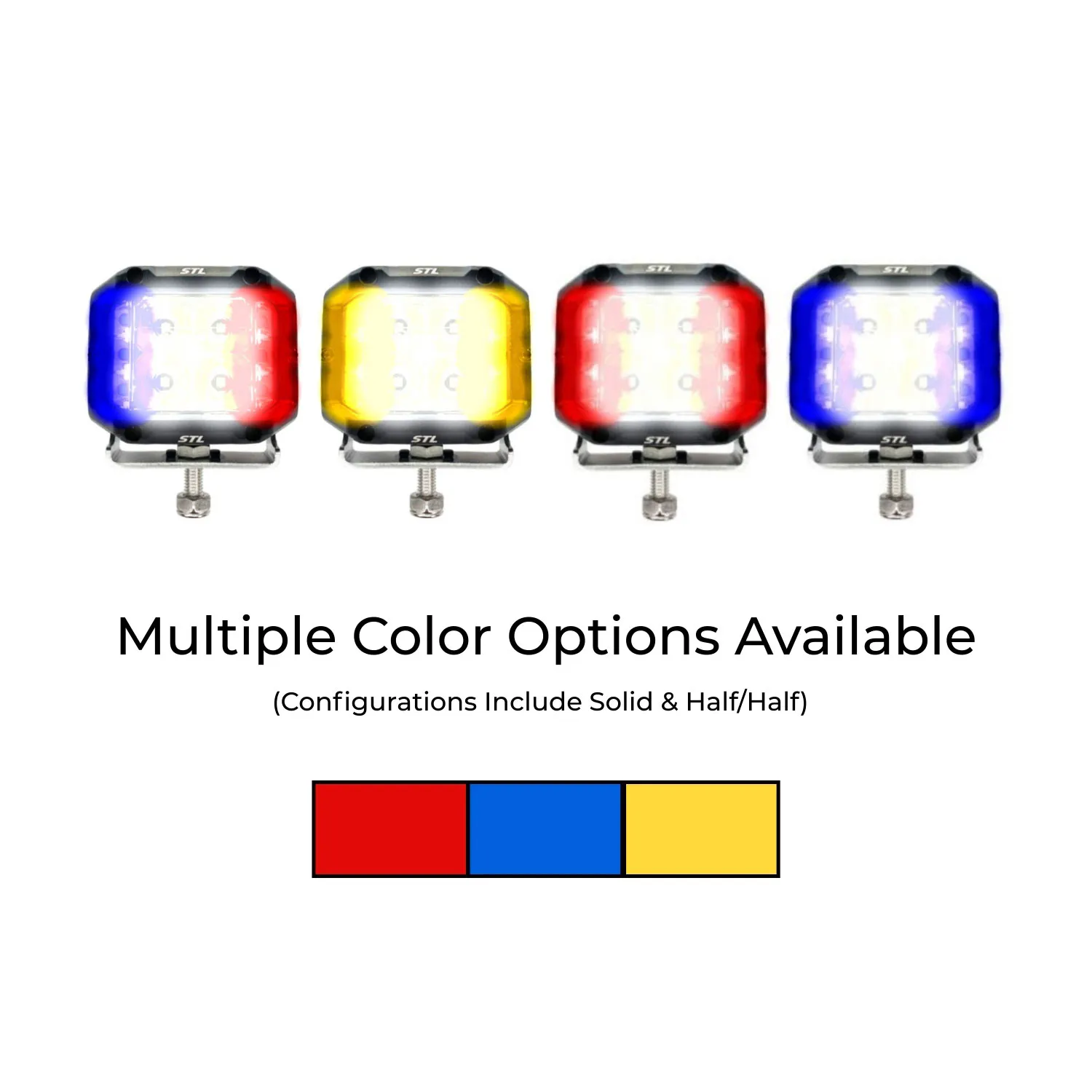 4 Pack Flash Carbine 140 Degree LED Spotlight Side View