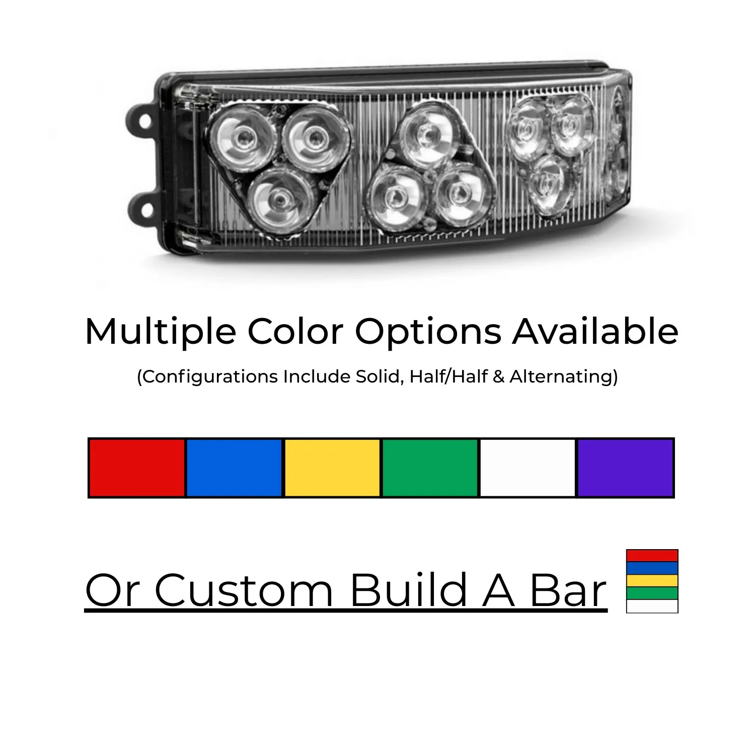 Half Octo LED Surface Mount Grille Lights 4 Pack Angle View