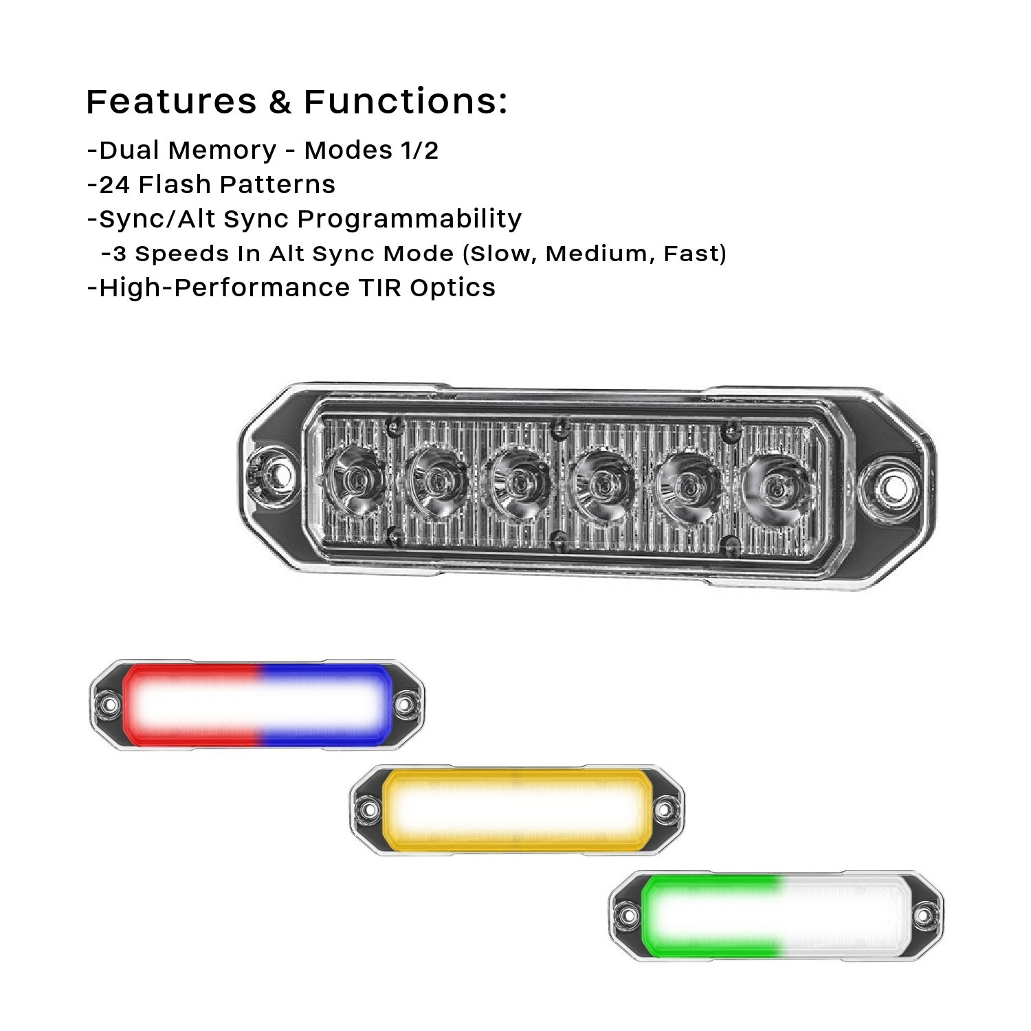 Z-6 TIR LED Surface Mount Warning Light Head - G-TZT6 | STL