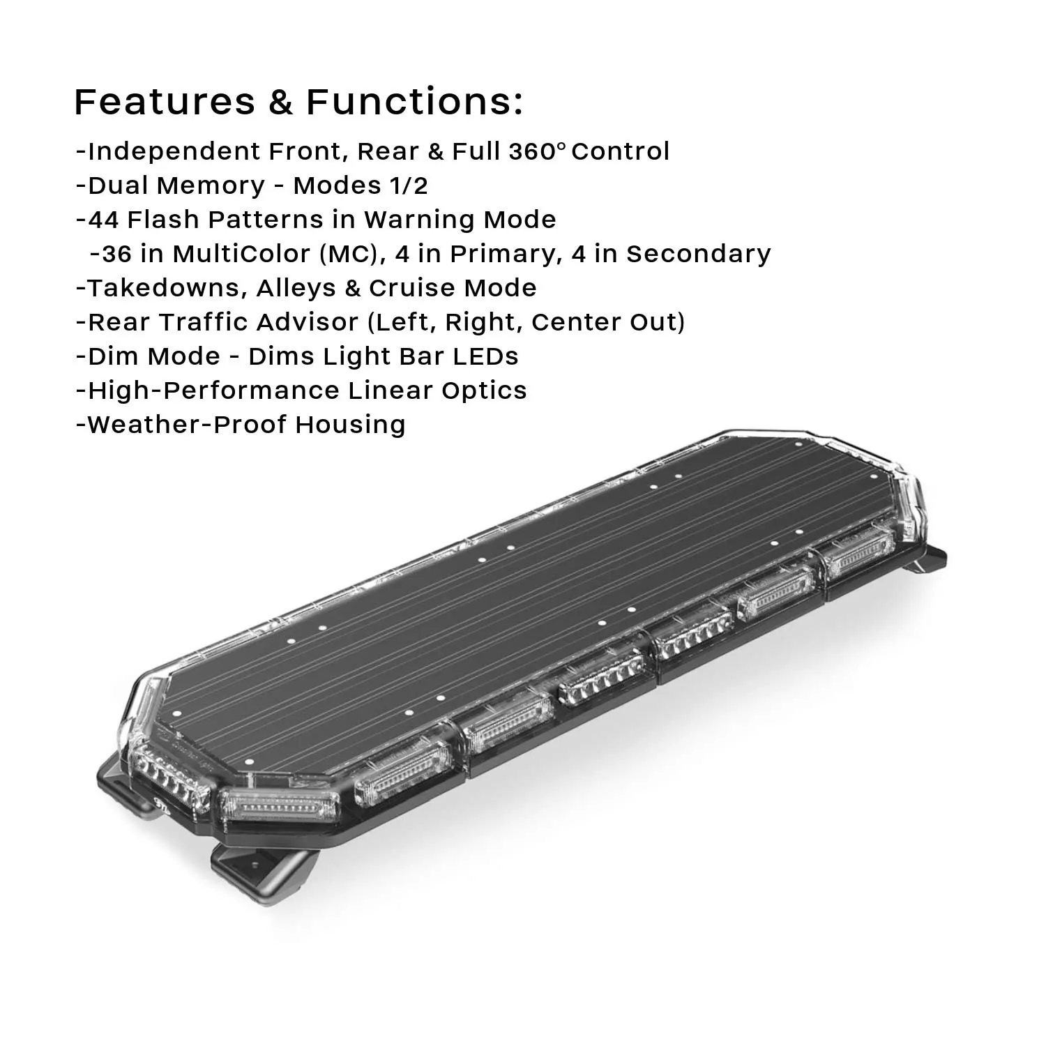 MultiColor K-Force 36 Linear Full Size LED Light Bar Features