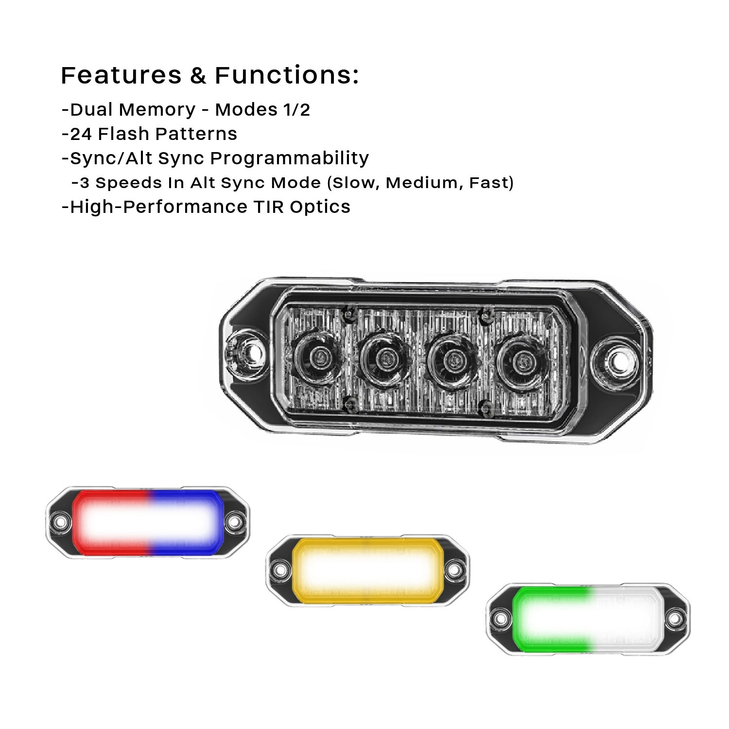 Z-4 TIR LED Surface Mount Warning Light Head - G-TZT4 | STL