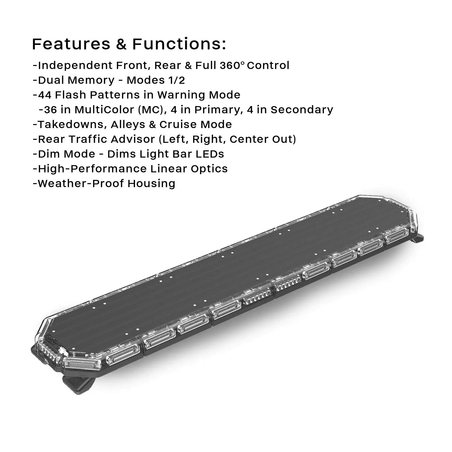 MultiColor K-Force 55 Linear Full Size LED Light Bar Features