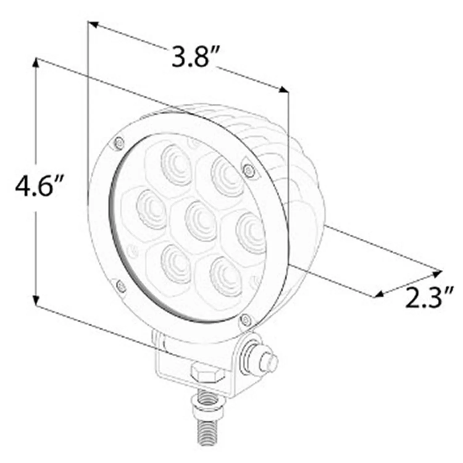 2 Pack Circle Carbine Floodlight Round 4 Inch Off Road LED Light All Lens C