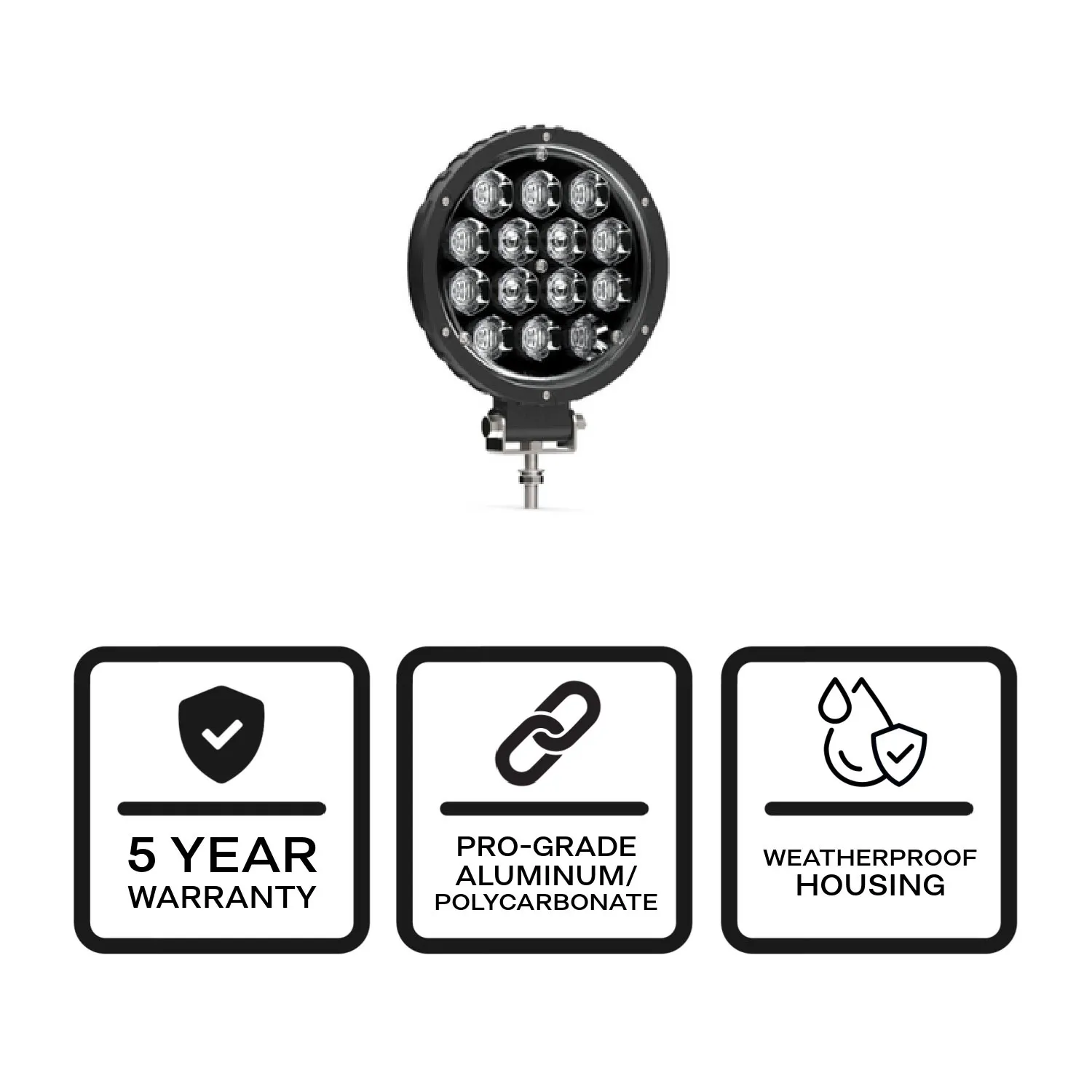 Circle Carbine Floodlight Round 6 Inch Off Road LED Light Angle