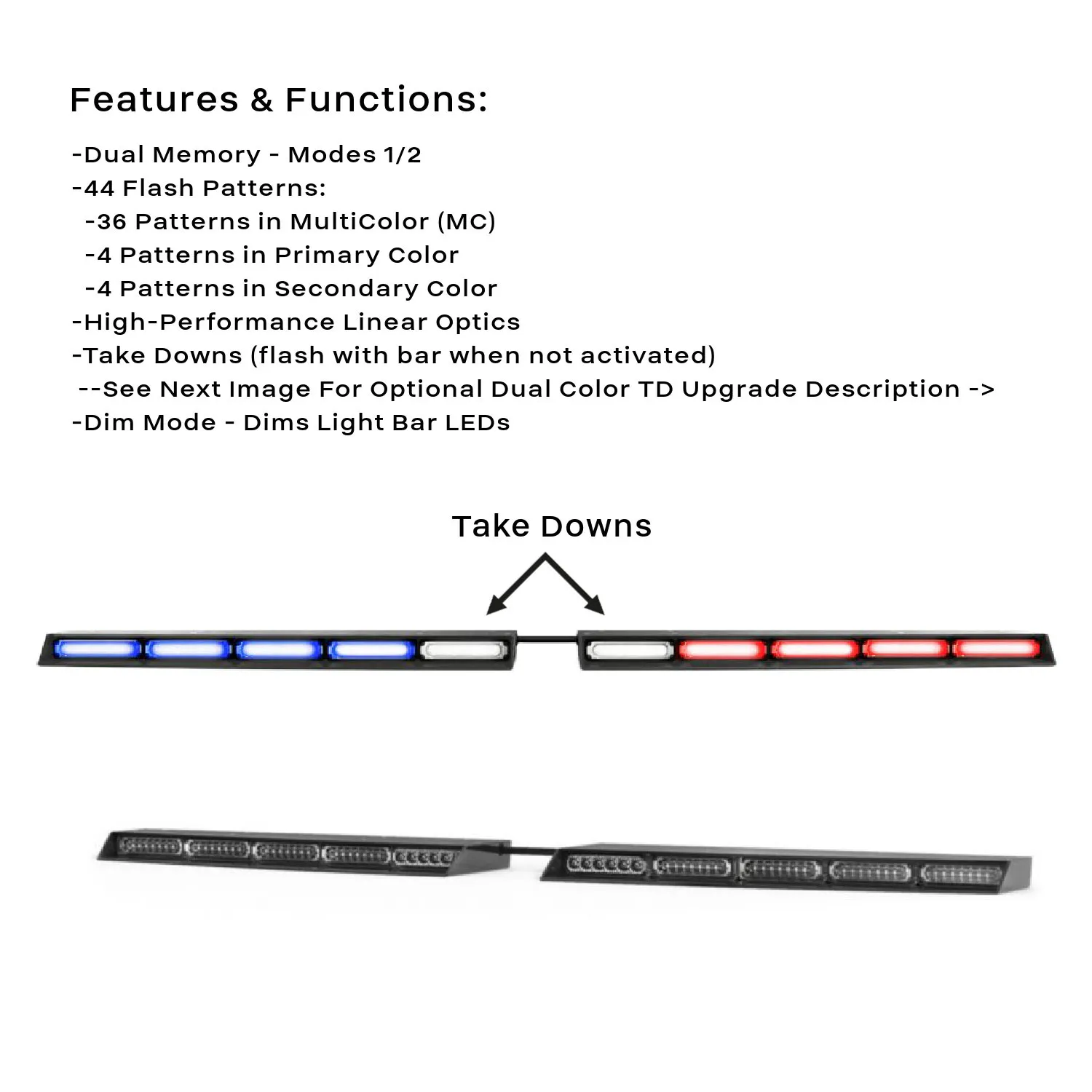 Split Raptor Linear LED Lightbar Windshield Bottom
