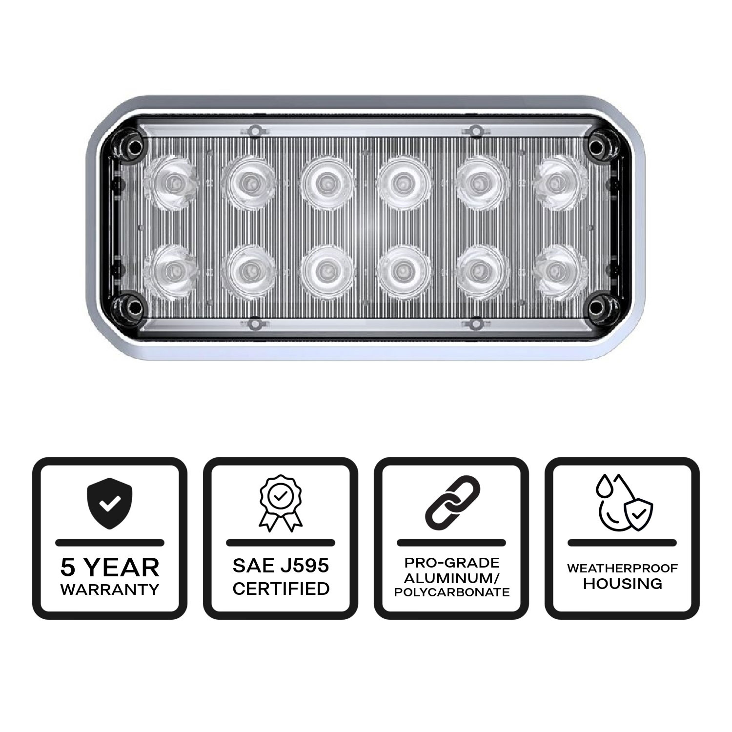 4 Pack Alpha 7x3 LED Surface Mount - G-A7X3P4 | STL