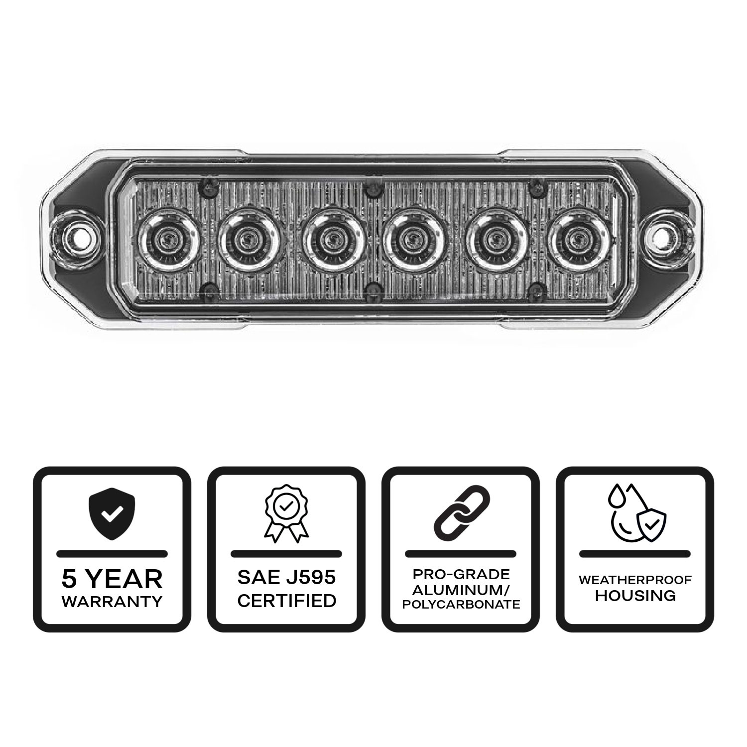 Z-6 TIR LED Surface Mount Warning Light Head - G-TZT6 | STL