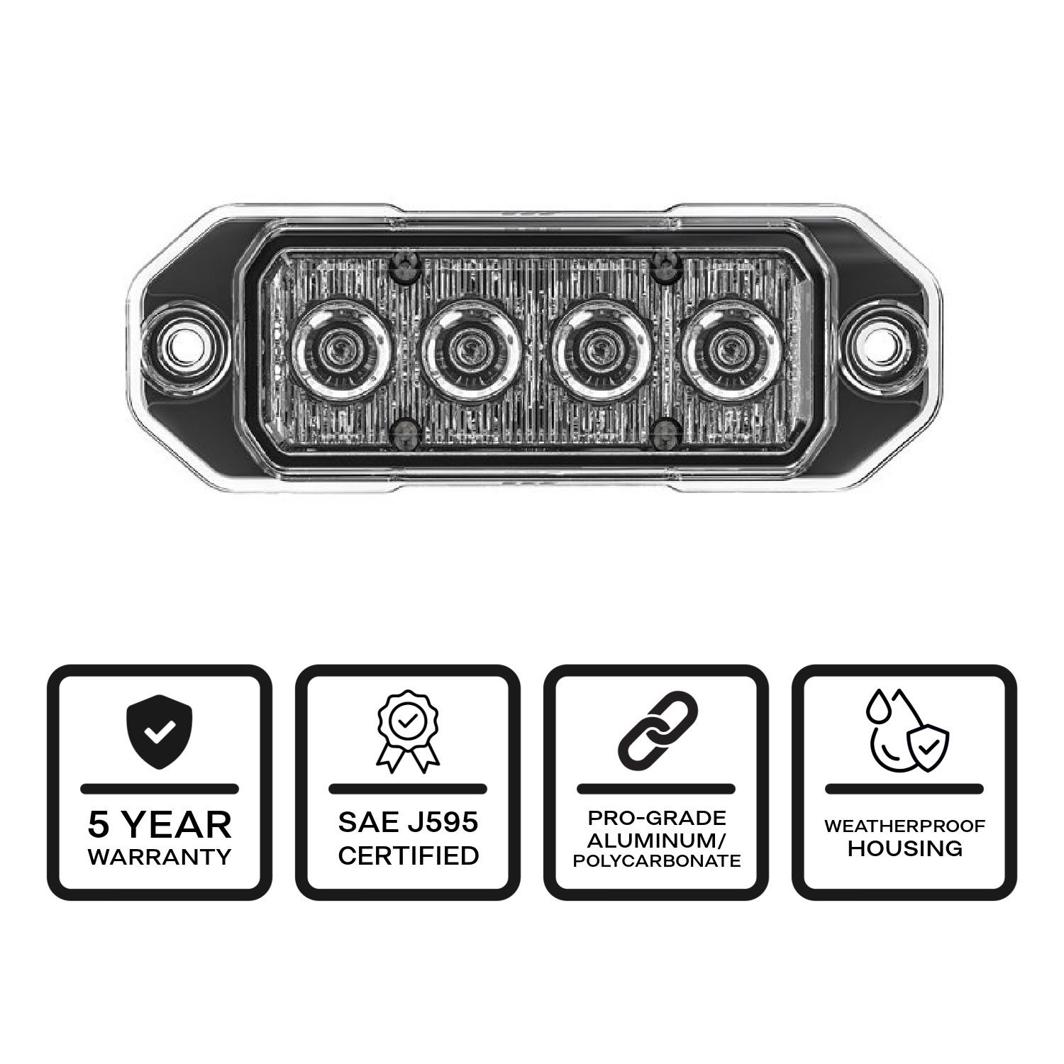 P10 Z-4 TIR LED Surface Mount Warning Lights - G-TZT4P10 STL