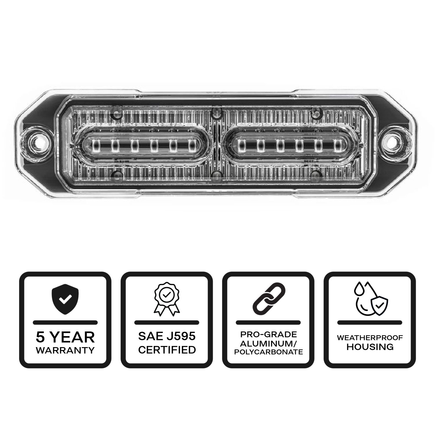 P4 Z-12 MC Linear LED Surface Mount Warning Light Head | STL